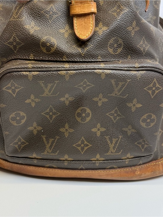 Louis Vuitton LV BackPack Bag Montsouris MM Brown Monogram Tan READ main image 16
